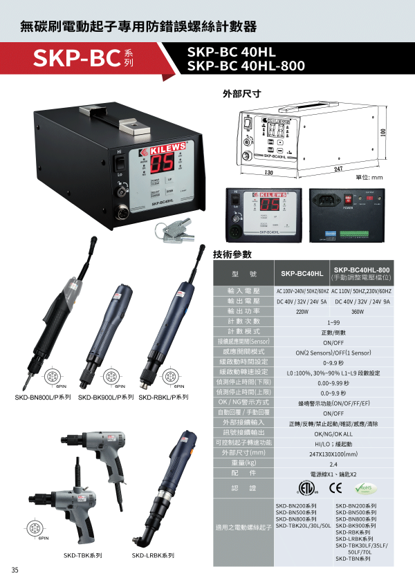 SKP-BC40HL-800 目录