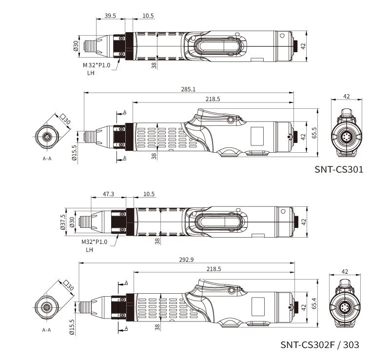 SNT-CS 301 / 302F / 303 外部尺寸图